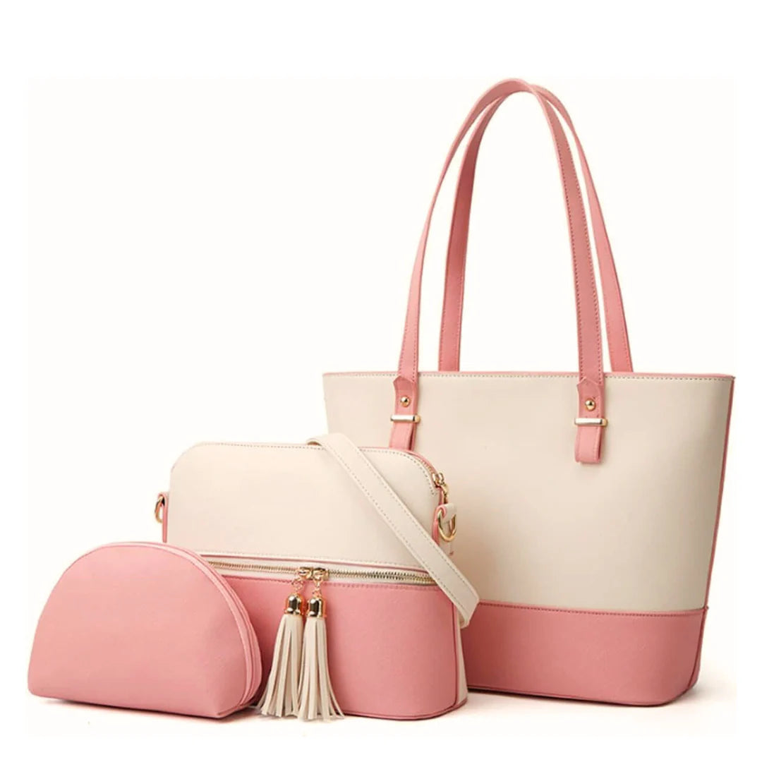 Cresent Bag White / Pink