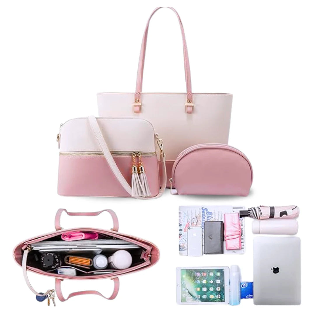 Cresent Bag White / Pink