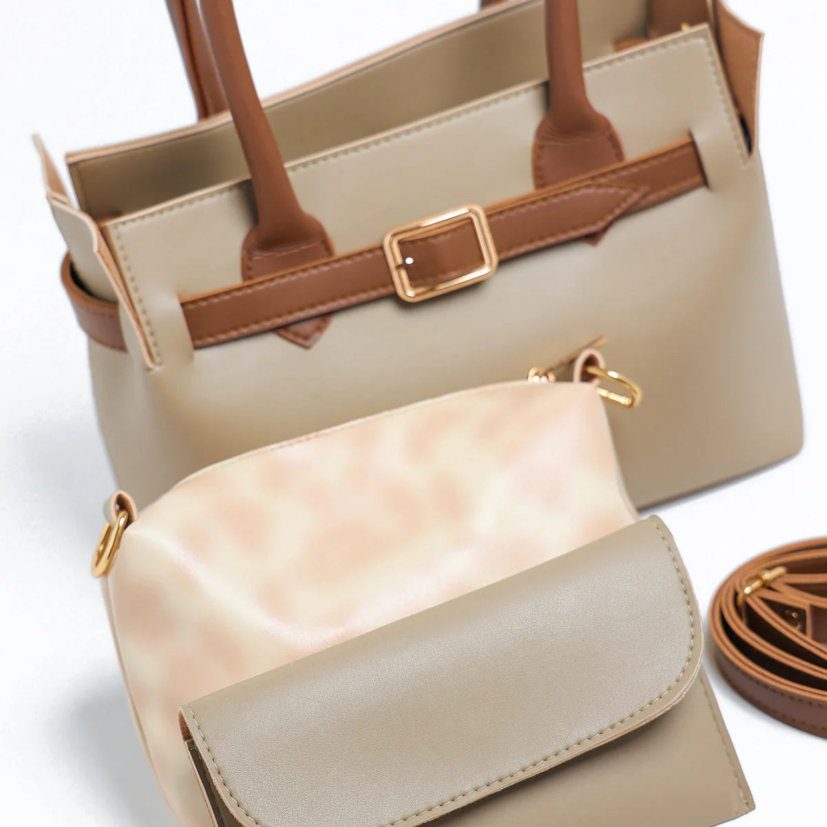 Sandy Bag Beige Set of 3