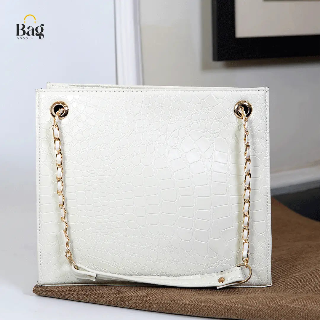 Croc Tote Bag White