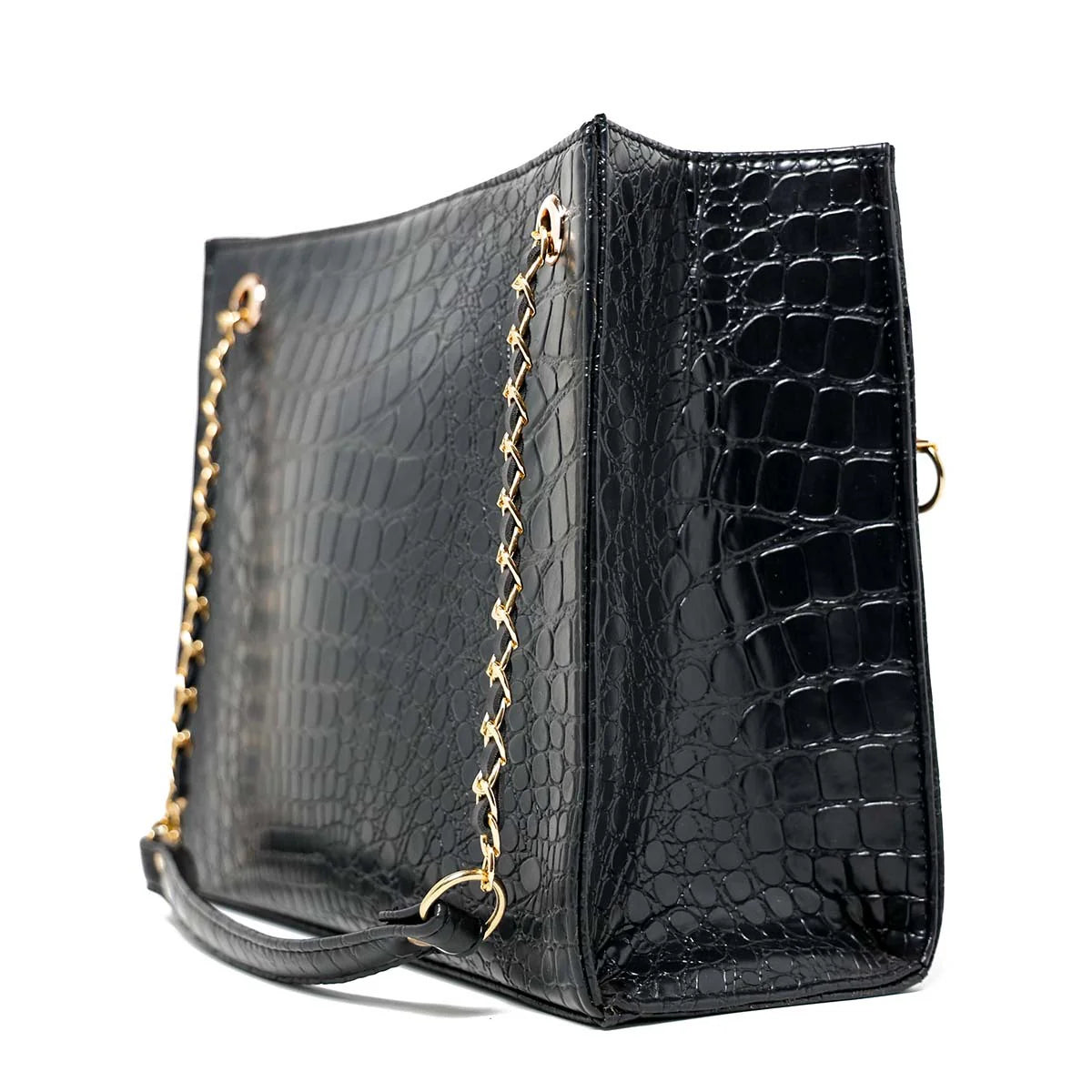 Croc Tote Bag Black