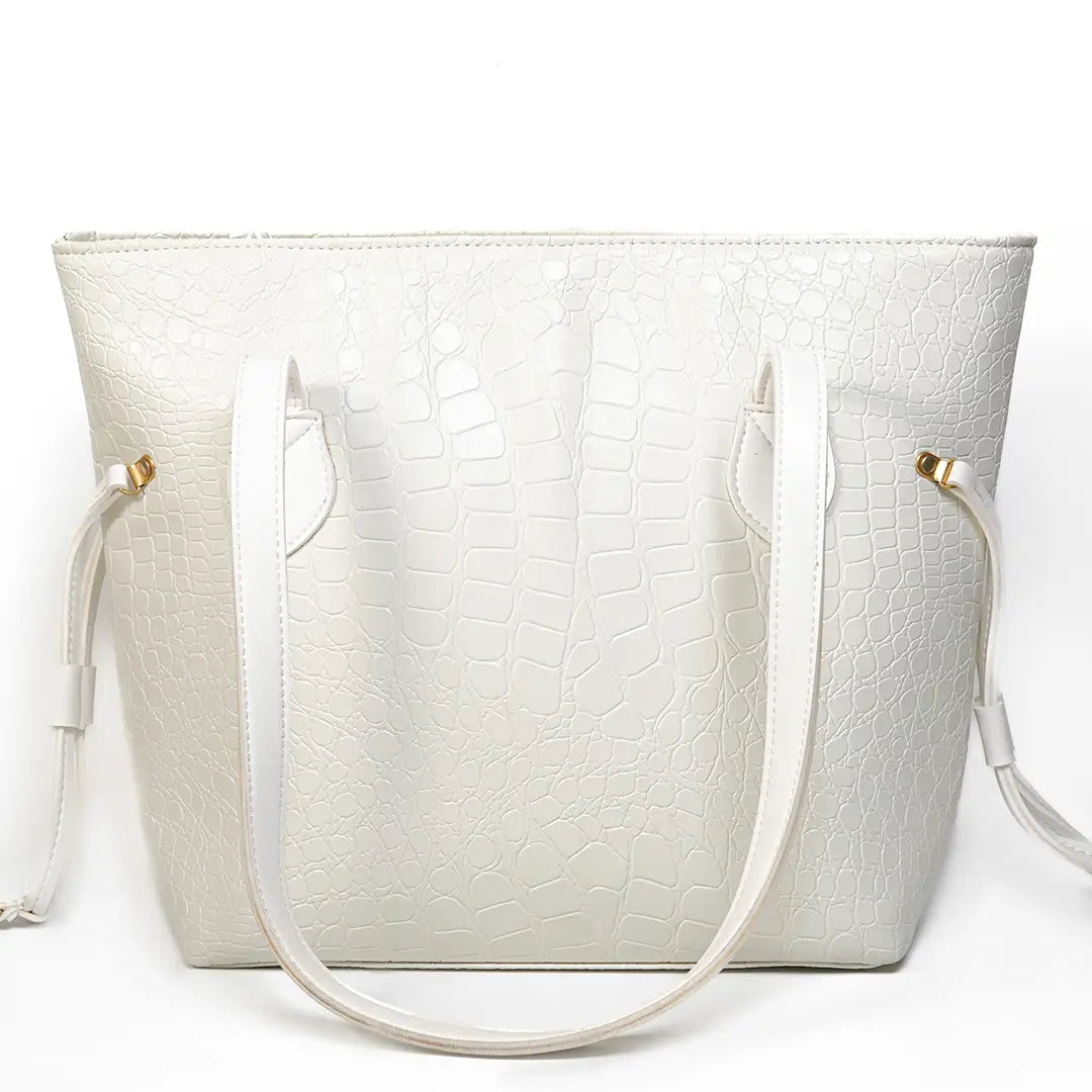 Croc Criss Tote Bag White