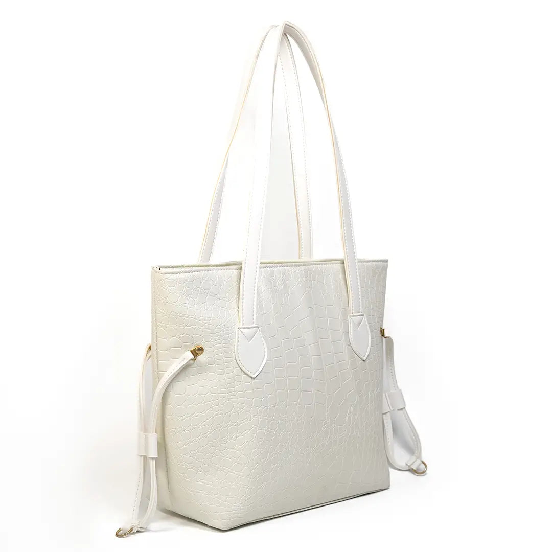 Croc Criss Tote Bag White